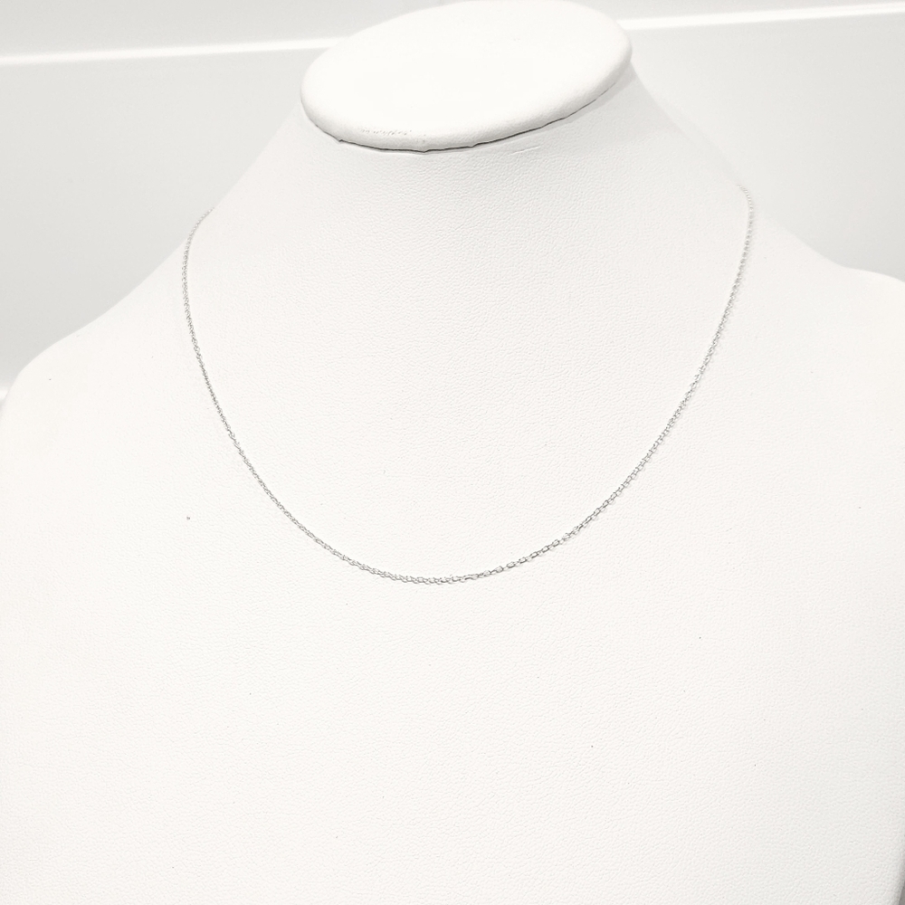 Italian Sterling Silver Cable Chain Necklace Signed 925 Italy 18.5-inch